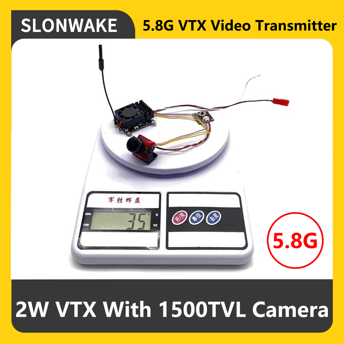 Rc Airplane Drone - SLONWAKE 5.8G 2000mW FPV VTX ตัวส่งสัญญาณพร้อมไมโครโฟนในตัว