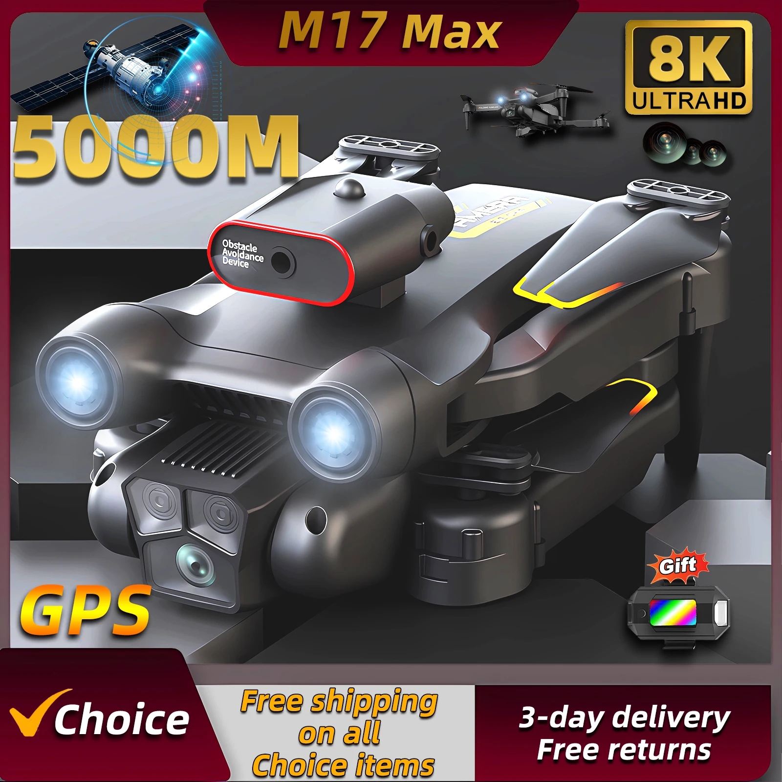 Drone Rc Harness - โดรนรุ่นใหม่ M17 Max 8K ระดับมืออาชีพ พร้อมระบบ