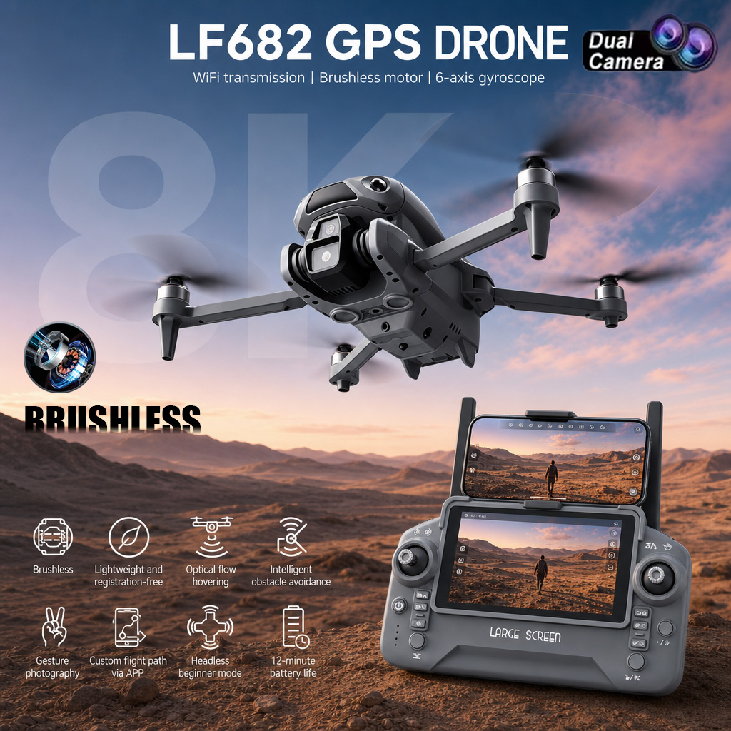 Drone Vera Rc - โดรนรุ่นใหม่ LF682 กล้องคู่ 8K FPV ระดับมืออาชีพ