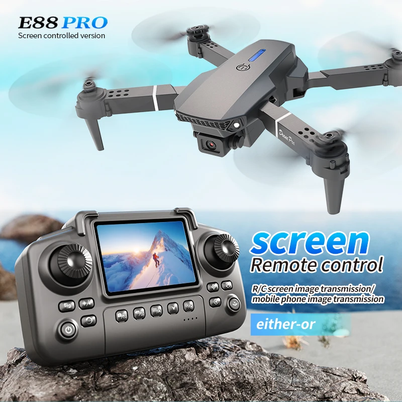 Drone E88 Rc Quadcopter - E88 PRO โดรนพร้อมหน้าจอ 4K HD กล้อง