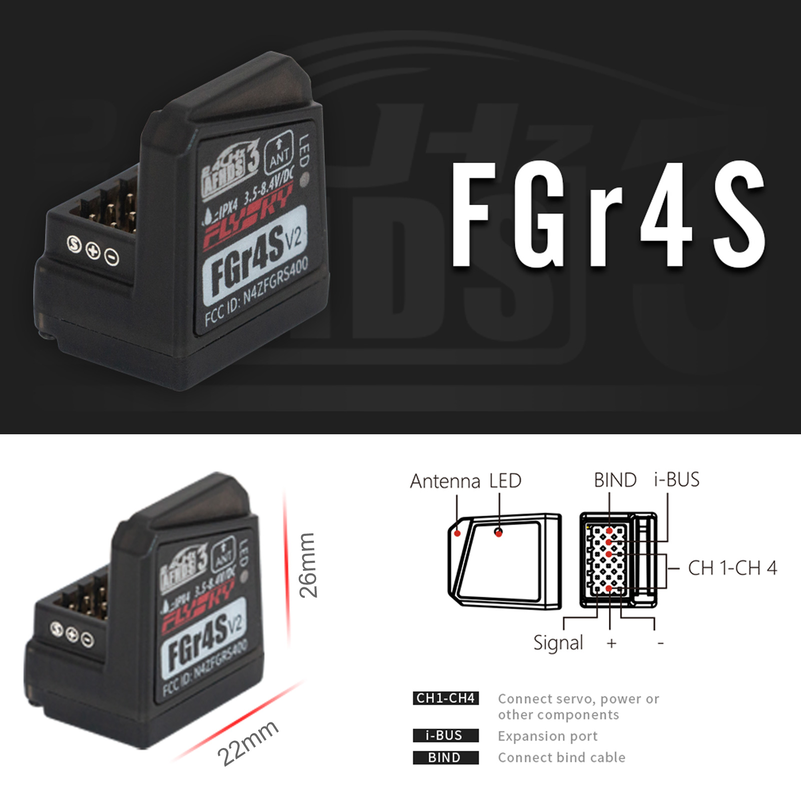 ฟลายสกาย FGR4S V2 ตัวรับสัญญาณ - Joystick Rc Drone บทวิจารณ์และราคา