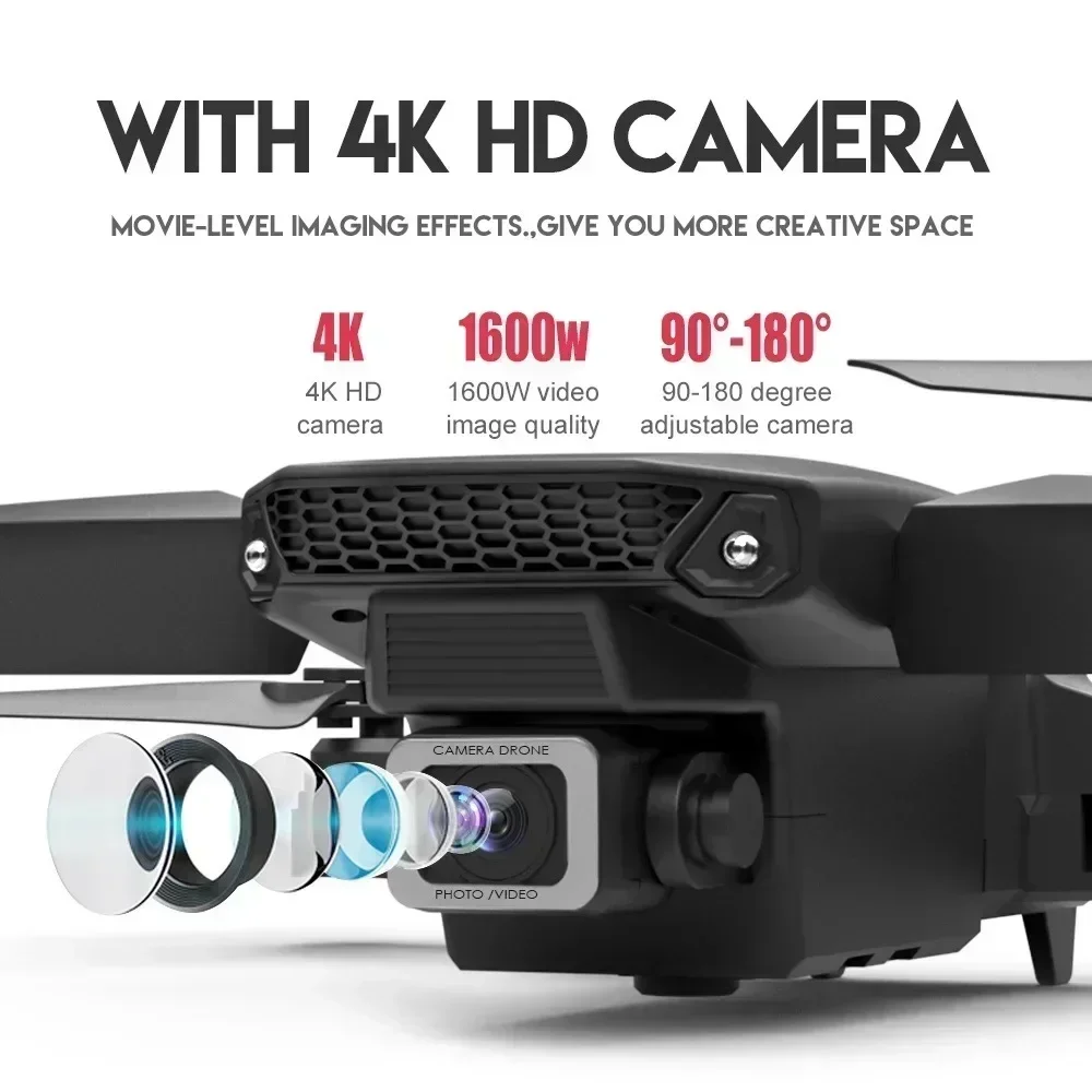 E88 Pro WIFI FPV Droneมุมกว้าง - Drone Rc Harness บทวิจารณ์และราคา