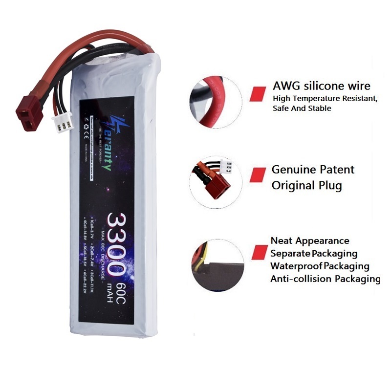 2S 7.4V LiPo แบตเตอรี่ 3300mAh - Drone Rc Boat บทวิจารณ์และราคา