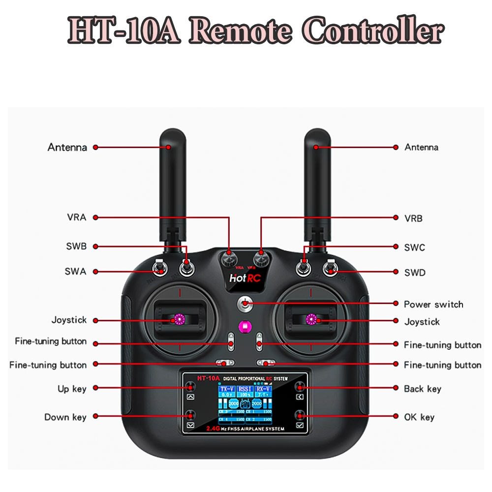 Hotrc HT-10A 2.4G 10CH เครื่อง - Drone Rc Boat บทวิจารณ์และราคา