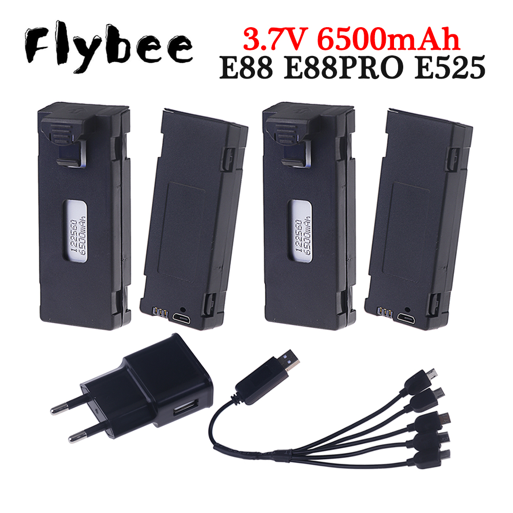 แบตเตอรี่3.7V 6500mAh แบบชาร์จ - Drone E88 Rc Quadcopter บทวิจารณ์และราคา
